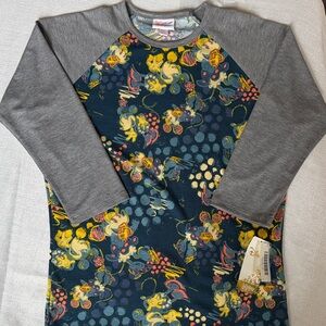 LuLaRoe Disney Navy and Gray Mid-length Shirt ft. Vintage Minnie and Mickey